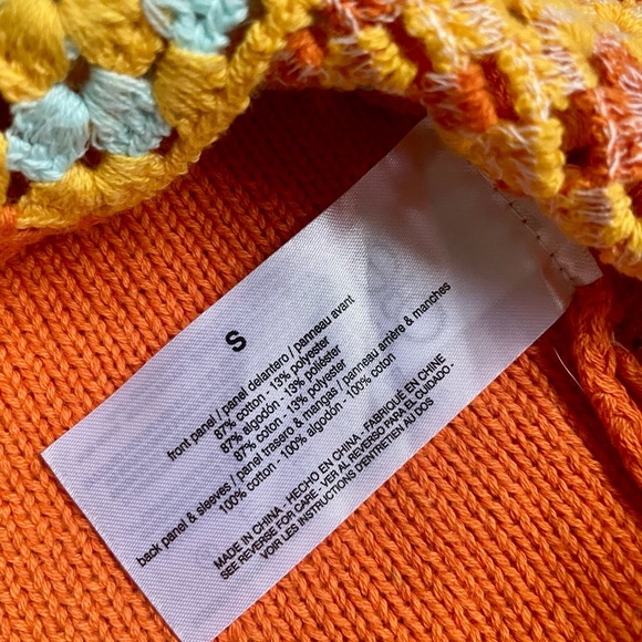 Circus NY Crochet Granny Square Crop Top | Size S | Retro Boho - Picture 5 of 7